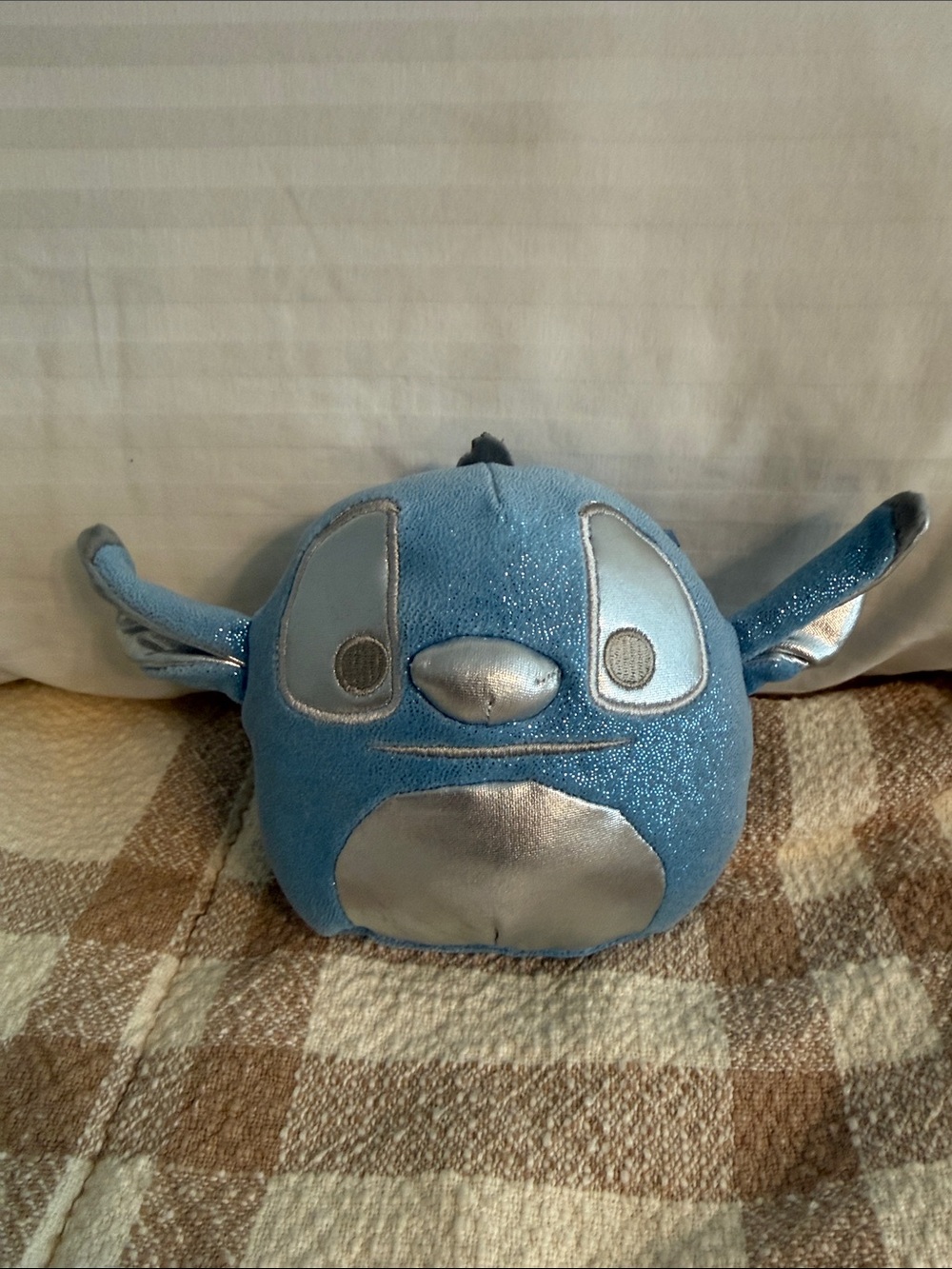 Disney Blue Stitch Plush Character with Silver Accents